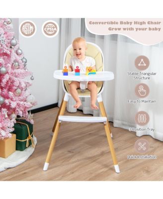 Baby 4-in-1 Convertible High Chair Feeding Chair w/Adjustable Tray