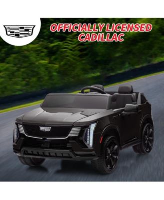 2 Seater Ride on Truck, 24V Licensed Cadillac Kids Car Electric Vehicles w/Remote Control, 3 Speeds, LED Lights