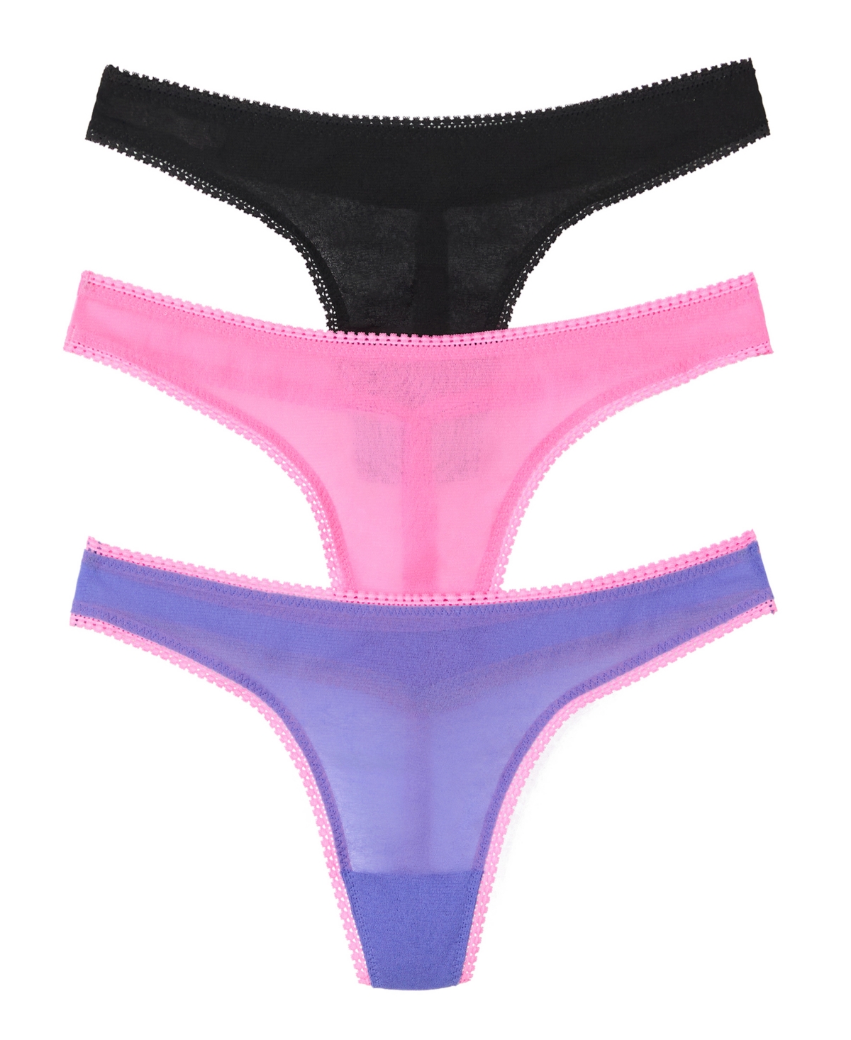 On Gossamer 3pk Gossamer Mesh Hip G Thong Underwear In Multi