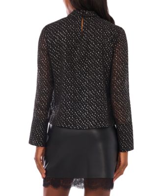 Women's Front Keyhole Bell Sleeve Top