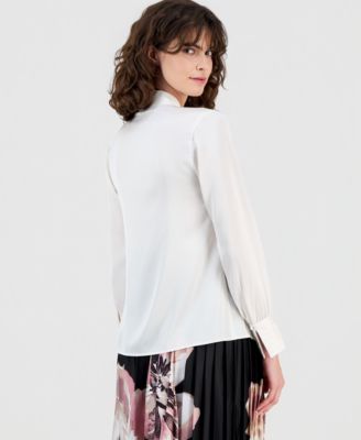 Women's V-Neck Button-Front Blouse