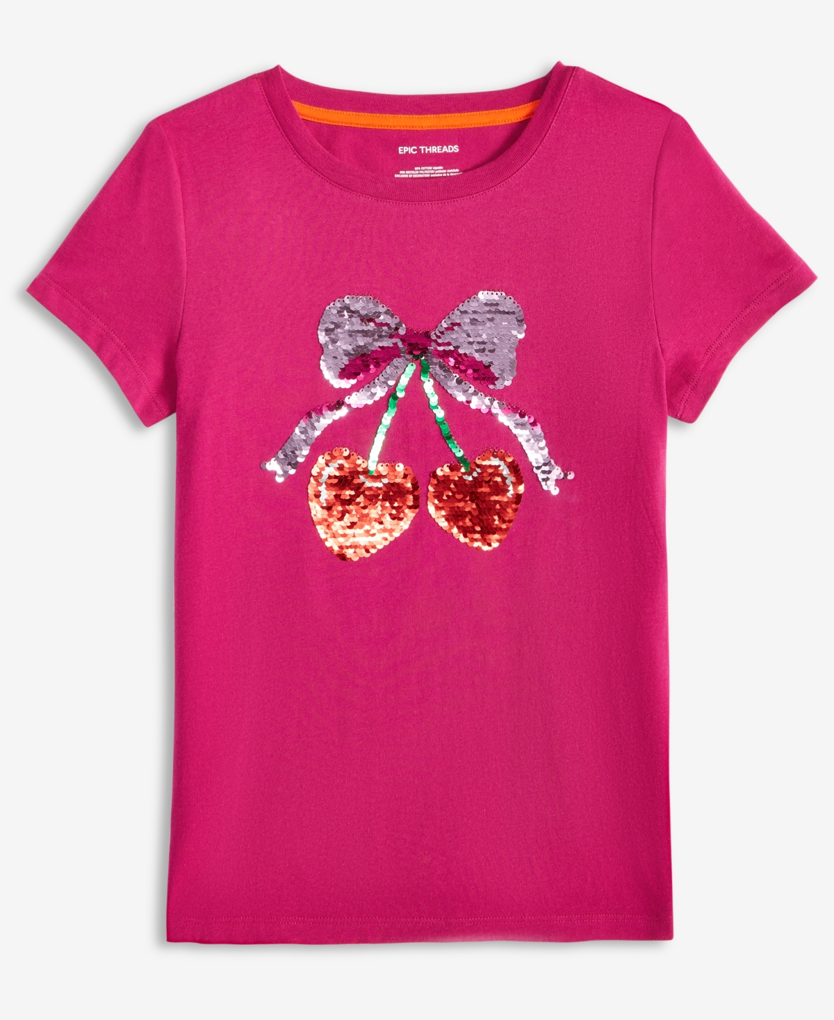 Epic Threads Girls 5-20 Sequin Detail Cherry Print Short-Sleeves T-Shirt, Macy's Exclusive