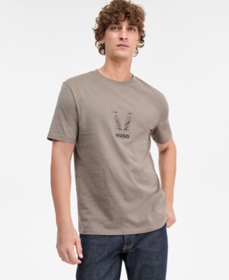Hugo Boss - Men's Dugolini Short-Sleeve Embroidered Logo Dogs Cotton T-Shirt