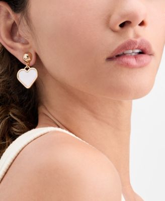 Mother-of-Pearl Heart Drop Earrings, Macy's Exclusive