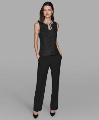 Women's Novelty Embellished Neck Top