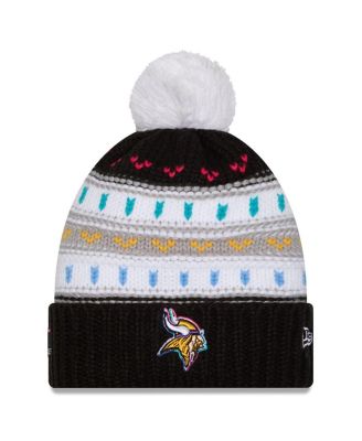 New Era - Women's Black Minnesota Vikings 2025 NFL Crucial Catch Cuffed Knit with Pom Hat