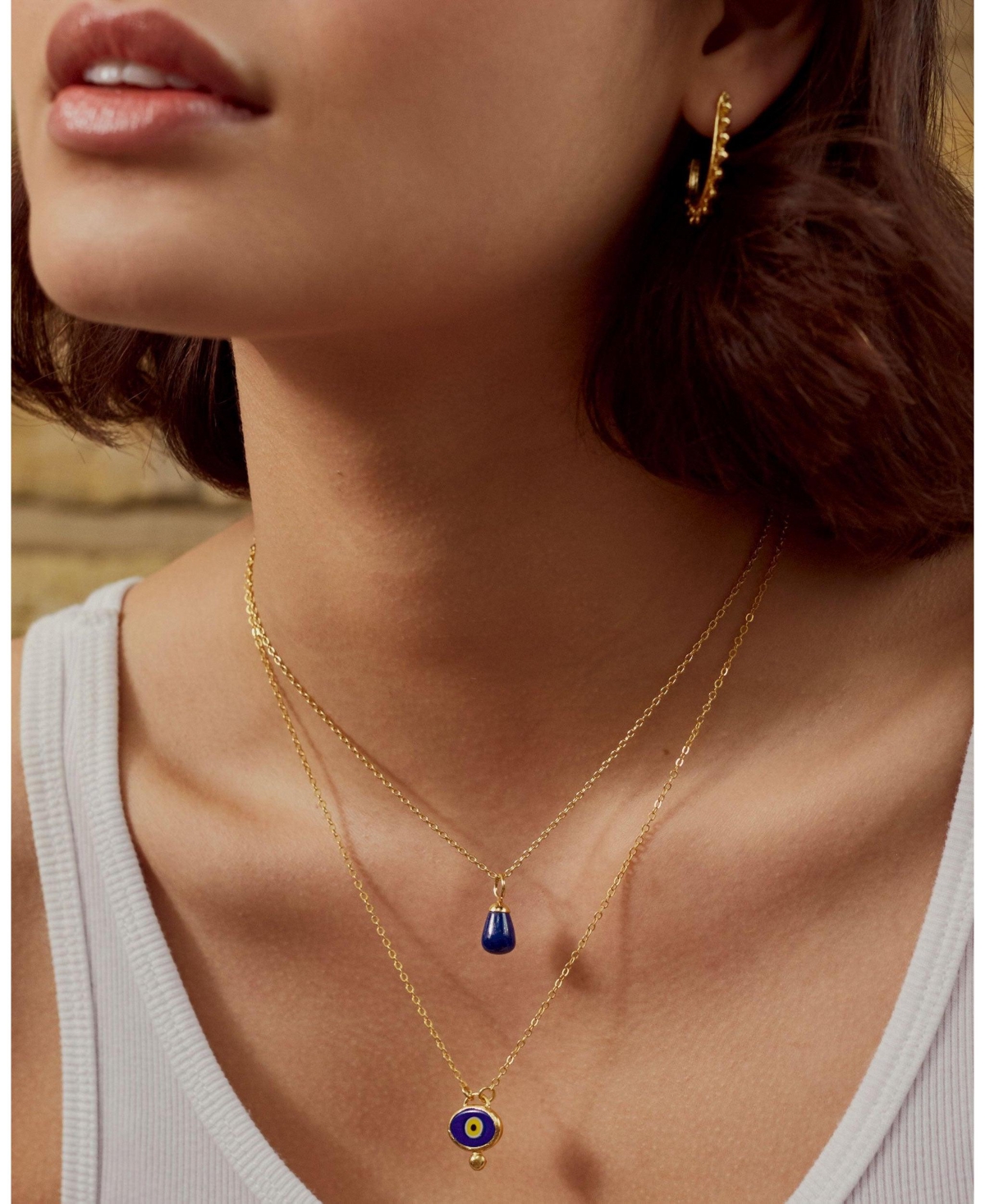 Ottoman Hands Alara Evil Eye Pendant Necklace