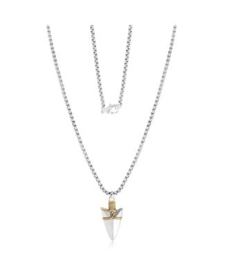 Brass Two Tone Plated 22" Arrowhead Pendant Necklace
