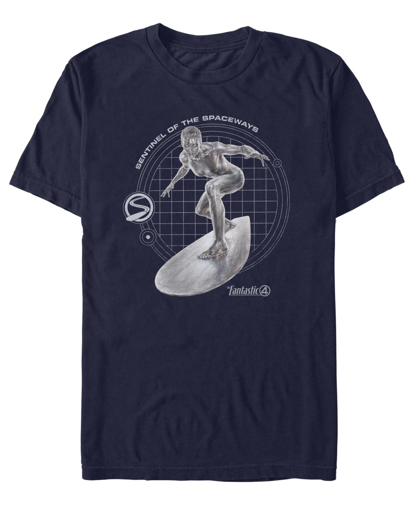Мужская футболка Fifth Sun Fantastic 4 First Steps Silver Surfer, цвет: Тёмно-синий — фото 1