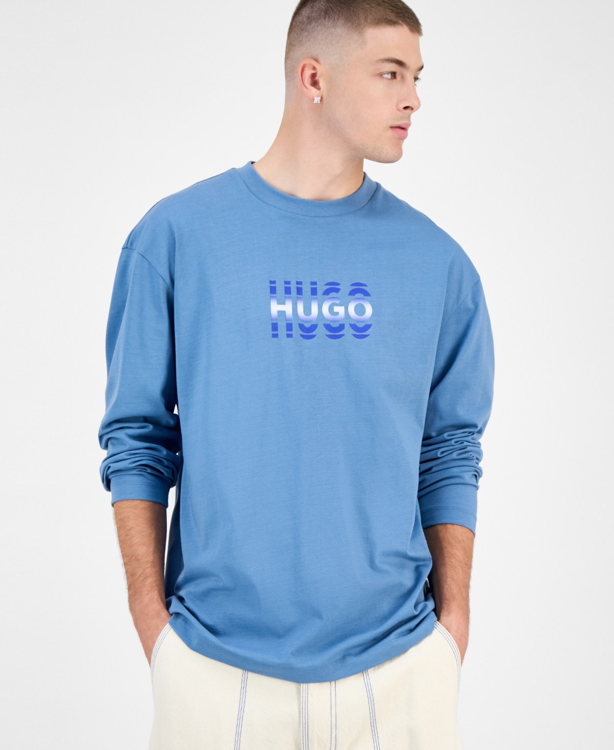 Hugo Boss Men's Niftilong Logo Long-Sleeve Cotton T-Shirt
