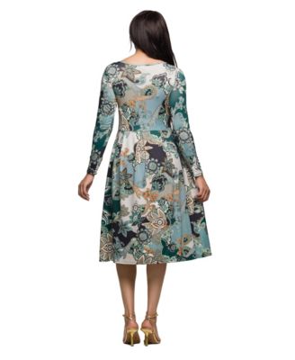 Women's Long Sleeve Midi Dress