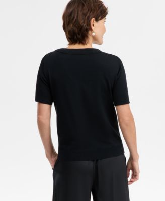 Petite Embellished Boat Neck Sweater, Macy's Exclusive