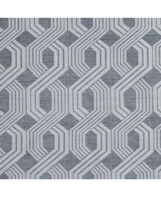 Contemporary Living 2 Pack Semi Sheer Geometric Grommet Top Curtain Panels - White