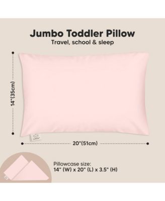 Jumbo Toddler Pillow with Pillowcase, 14X20 Soft Toddler Pillows for Sleeping, Kids Travel Pillow