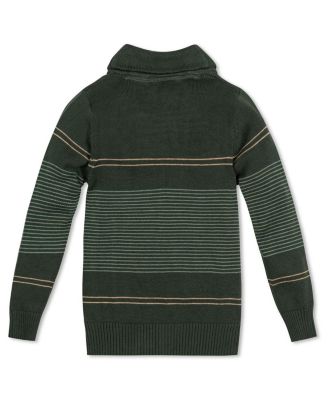 Baby Boys Organic Long Sleeve Striped Shawl Collar Sweater