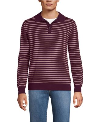 Men's Long Sleeve Cotton Sweater Polo