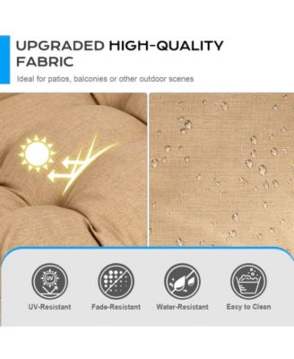 Outdoor 42"x 20" x5" Tufted Back Cushions Patio Replacement Chair Cushion with Ties, Water and Fade Resistant for All Weather, Set of 2