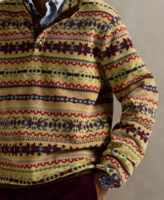 Men's Fair Isle–Inspired Fleece Pullover