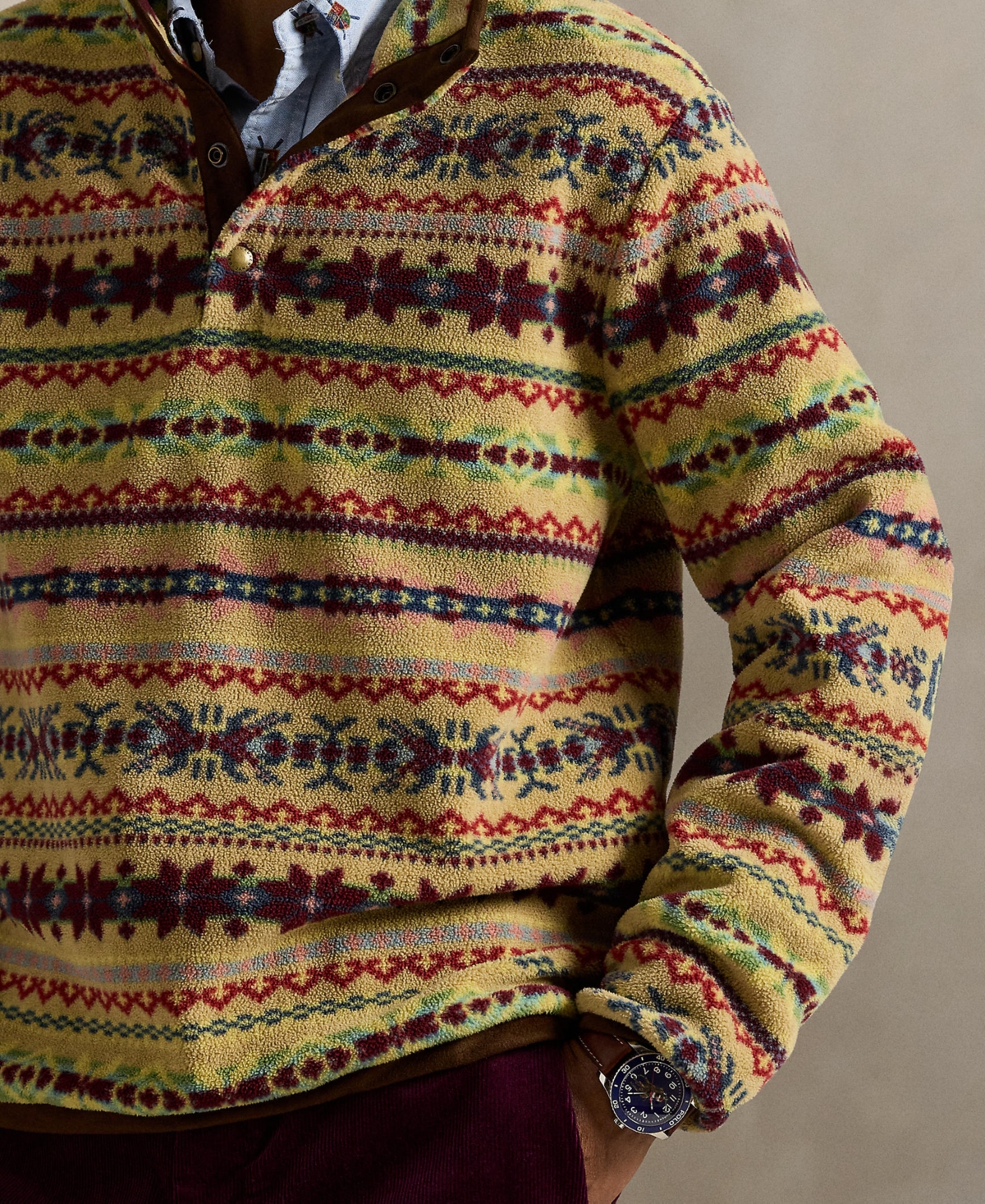 Polo Ralph Lauren Men's Fair Isle–Inspired Fleece Pullover