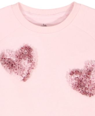 Baby Girls' Heart Applique Top and Wide-Leg Pants, 2-Piece Set