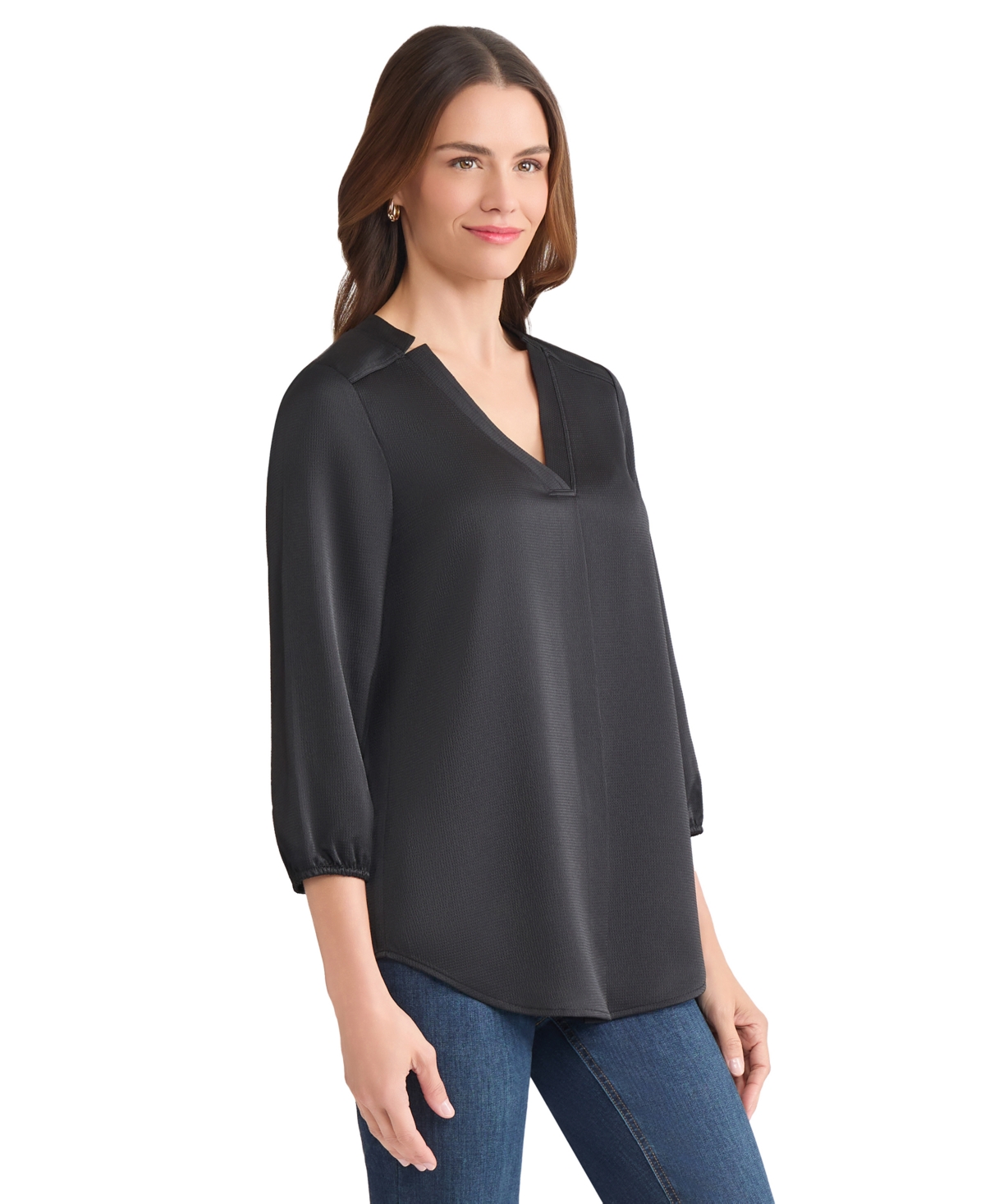 Jones New York Women's V-Neck 3/4 Sleeve Top