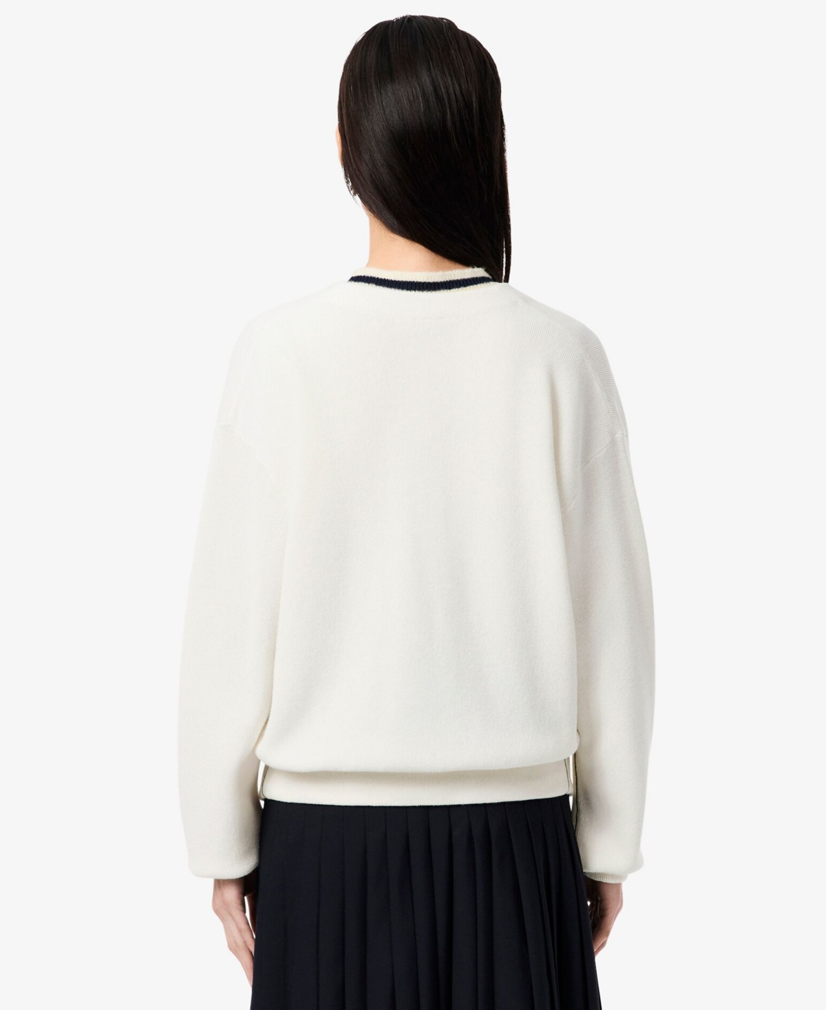 Lacoste Usa Women's V-Neck Cardigan Sweater
