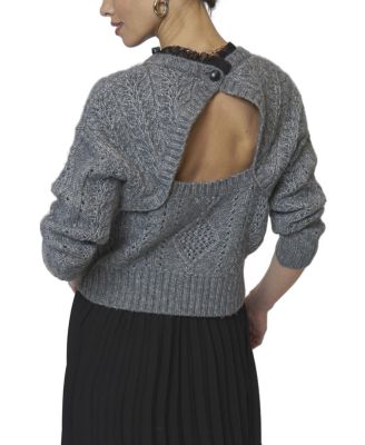 Women's Celeste Lace Trim Cable Pullover