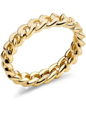 Cuban Link Ring in Gold Plated Sterling Silver, Size