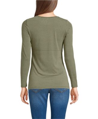 Women's Lightweight Jersey Skimming Long Sleeve Scoop Neck T-shirt