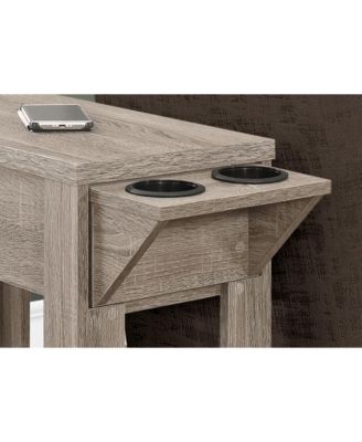 Accent Table, Side, End, Storage, Lamp, Living Room, Bedroom, Dark Taupe Laminate, Transitional
