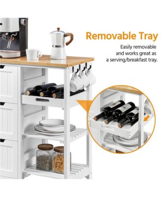 33" Rolling Kitchen Storage Serving Cart