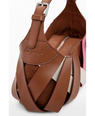 Women's Medium braided faux leather bag