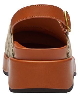 Women's Sculpted C Signature Jacquard Logo Platform Clogs