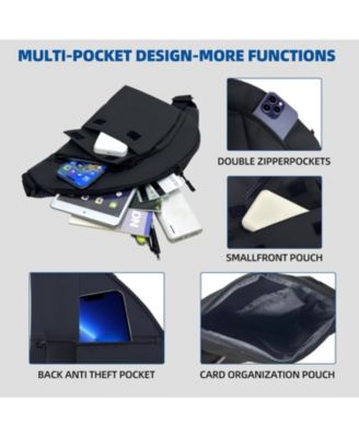 Anti Theft Travel Bag, Crossbody Bags Chest Sling Bag Purses for Women Men Black Right