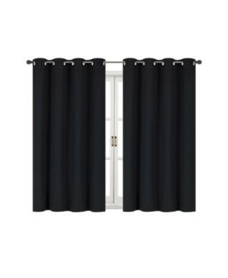100% Thermal Blackout Bath & Kitchen Window Curtains - 50 in. W x 63 in. L