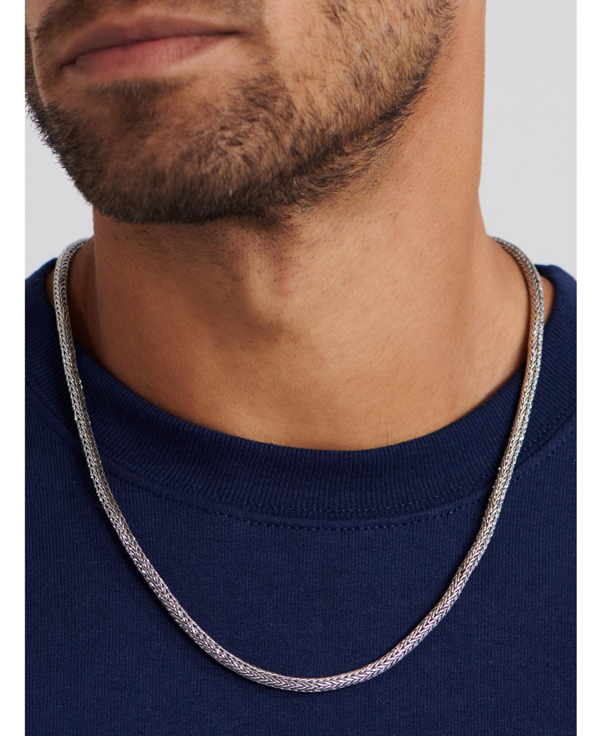 Devata Foxtail Round 4mm Chain Necklace in Sterling Silver, 26 inches