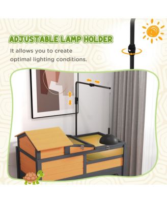 Tortoise Habitat with Adjustable Lamp Holder, Storage Shelf,