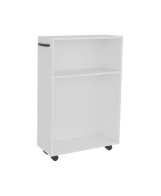 Saltillo Storage Cart, 2 Shelves, 4 Wheels, White