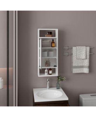 Sayre Medicine Cabinet with Mirror, 1 Door and 5 Storage Shelves