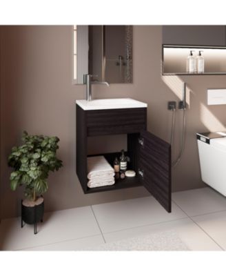 Chisana Bathroom Vanity, 1 Door, Black Wengue