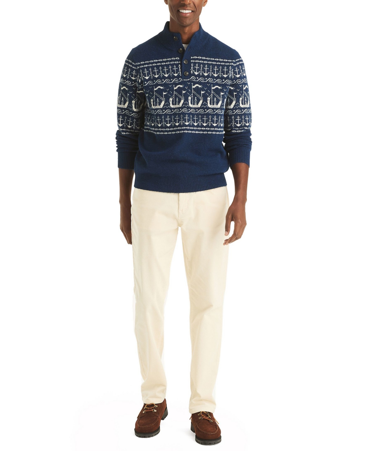 Nautica Men's Straight Fit Corduroy Pants In Neutral
