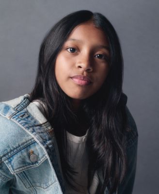 Big Girls Denim Hooded Jean Jacket