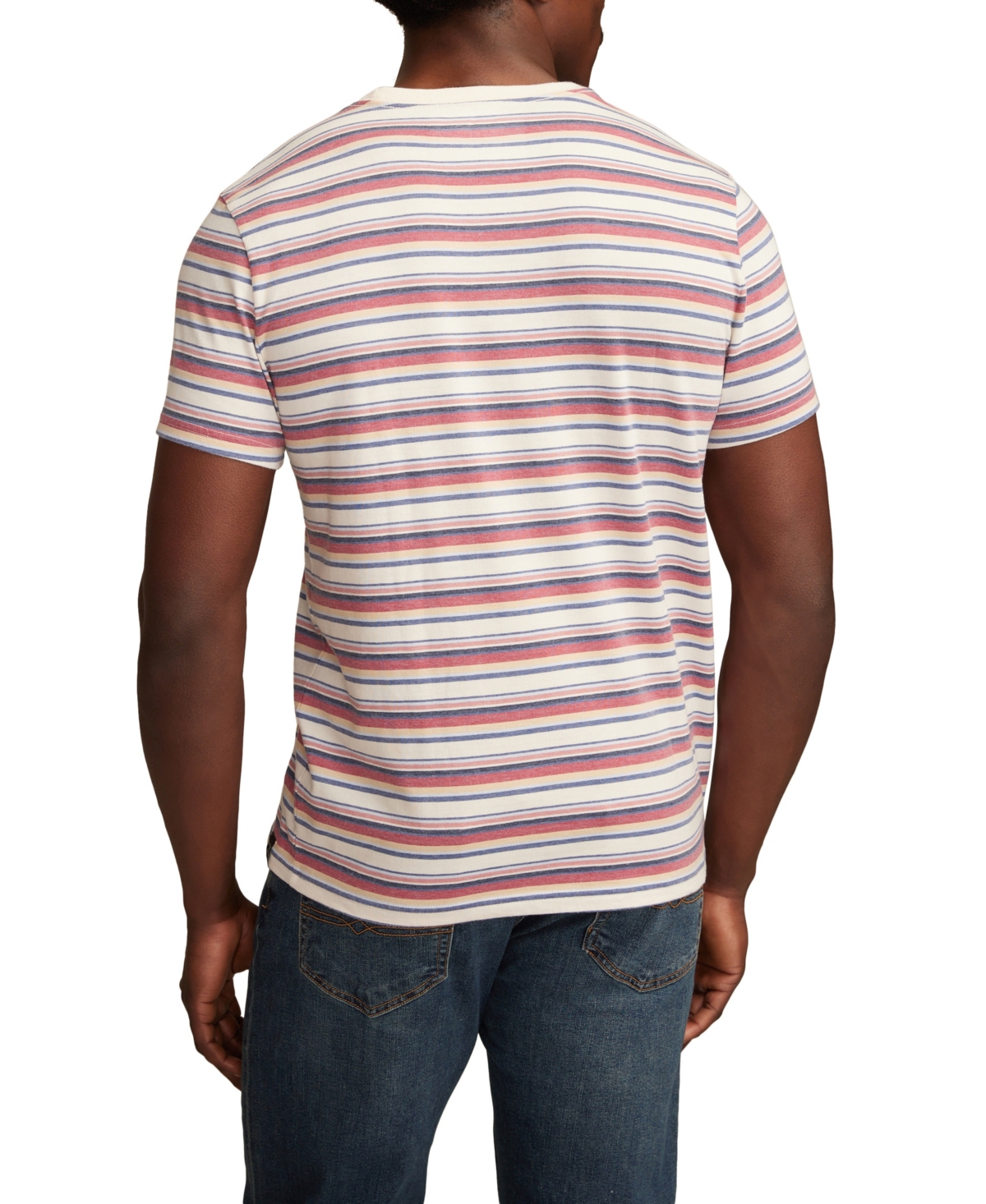 Lucky Brand Men's Venice Burnout Stripe Crew Neck T-Shirt