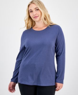 Plus Size Long Sleeve Crewneck Top