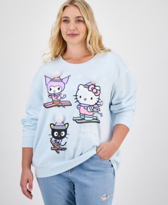 Love Tribe - Trendy Plus Size Hello Kitty & Friends Skiing Graphic Sweatshirt