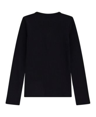 Girls' 7-16 Mini Me Style Stretch Rib Long Sleeve T-Shirt