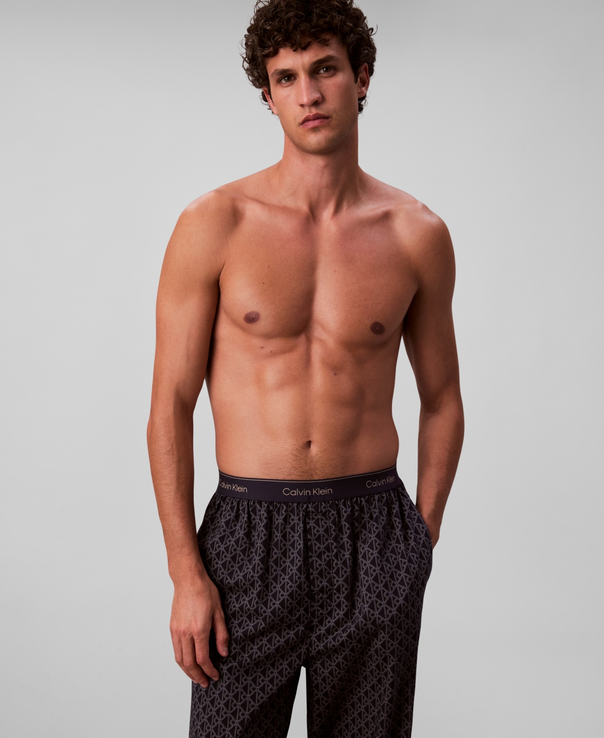Calvin Klein Men's Cotton Poplin Sleep Pants In White