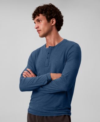 Men's Henley Neck Sleep Top