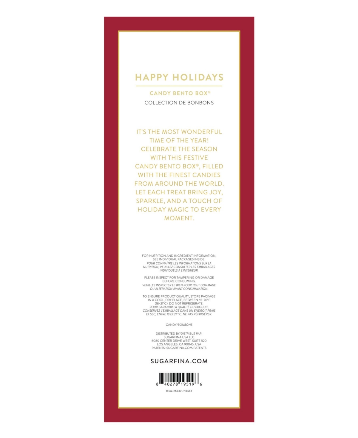 Sugarfina Christmas Tree Bento Box, 4 Piece In Red