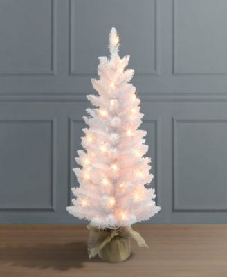 3' Pre-Lit Tree with 50 Underwriters Laboratories Clear Incandescent Lights and Burlap Base, 97 Tips